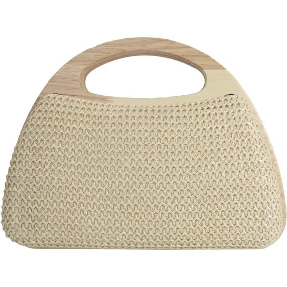 Pink Straw Clutch Handbag for Women Summer Evening Party Wedding with Removable - Picture 4 of 6